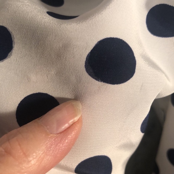 TRUE VINTAGE Hand Made Cream with Navy Dots Short Sleeve Sheath Dress - Picture 10 of 16